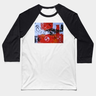 Water Series - Red Tides print Baseball T-Shirt